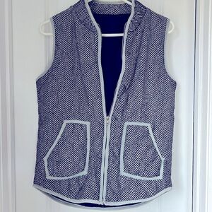 Marokeety Herringbone Women’s Black and White Quilted Vest